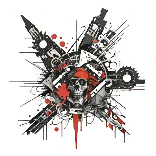 horror and drawing style tattoo design idea