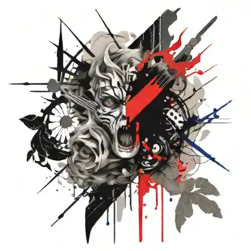 Emotions, horror, drawing, art tattoo design idea