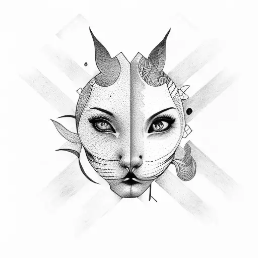 bipolar girl tattoo design idea