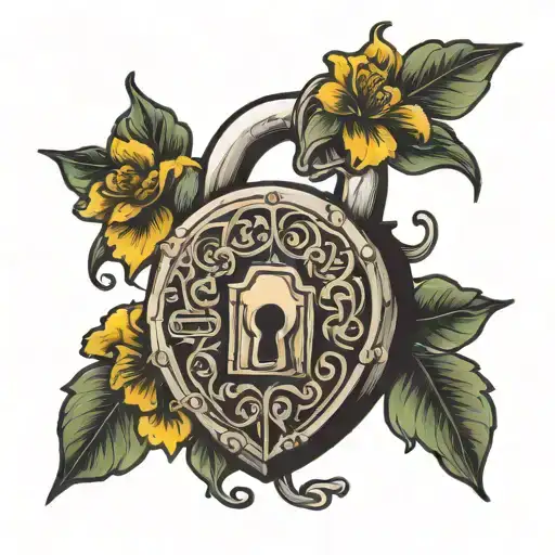 padlock locked tattoo design idea