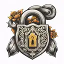 padlock locked tattoo design idea