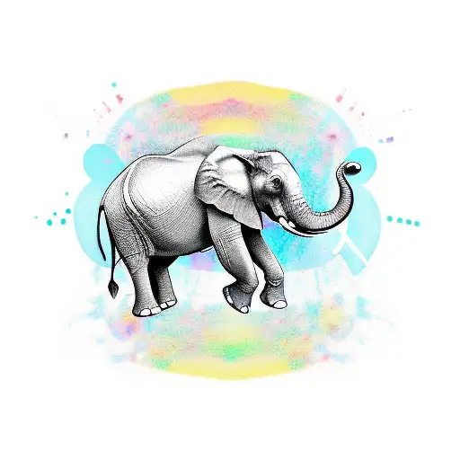 ELEPHANT WITH MUSIC NOTES tattoo design idea