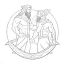 poseidon and thor tattoo design idea