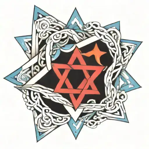 Jewish star made up of six mobius strips  tattoo design idea