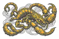scorpion intertwined tattoo design idea