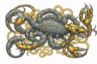 scorpion intertwined tattoo design idea