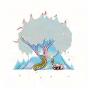 the giving tree that looks more tropical dropping a banana to a bear tattoo design idea