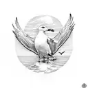 Seagulls tattoo design idea