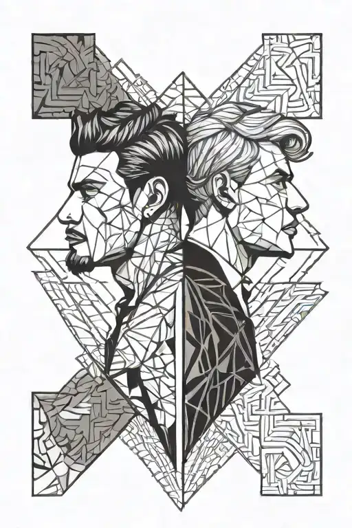 gay pride two men tattoo tattoo design idea