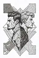 gay pride two men tattoo tattoo design idea