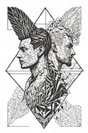 gay pride two men tattoo tattoo design idea