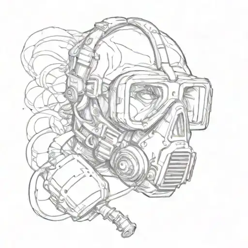 gas mask skull tattoo design idea