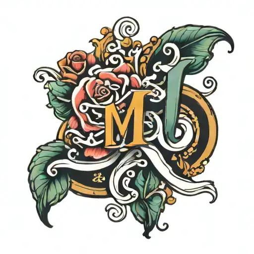 Letras M J S tattoo design idea