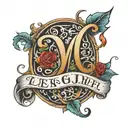 Letras M J S tattoo design idea