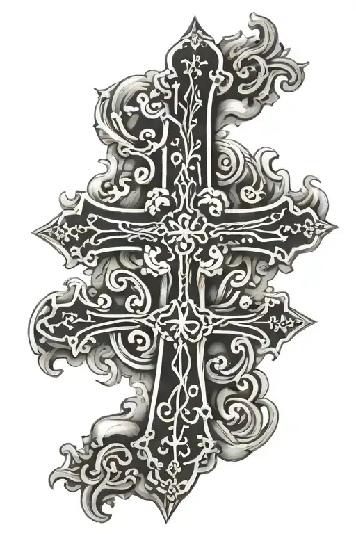 Orthodox cross tattoo design idea