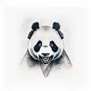 angry panda on the neck tattoo design idea