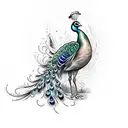 Peacock Flying tattoo design idea