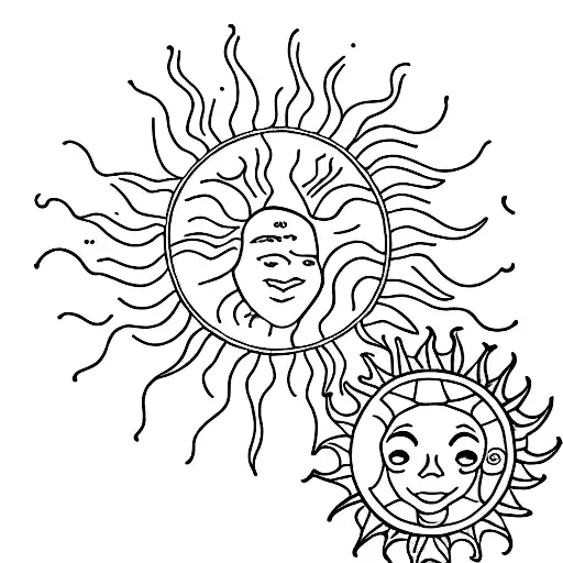 A dotwork tattoo of a sun setting over a silhouette of your family, symbolizing the beauty of the bond between you all tattoo design idea