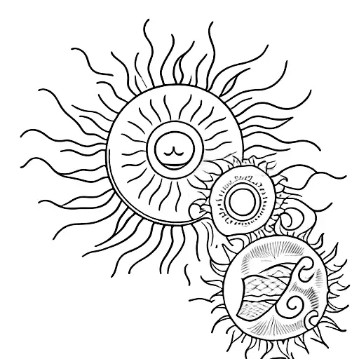 A dotwork tattoo of a sun setting over a silhouette of your family, symbolizing the beauty of the bond between you all tattoo design idea