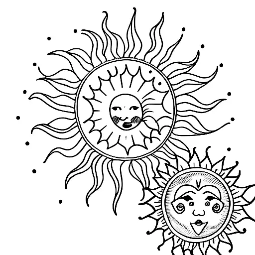 A dotwork tattoo of a sun setting over a silhouette of your family, symbolizing the beauty of the bond between you all tattoo design idea