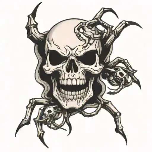 spider skull tattoo design idea