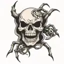 spider skull tattoo design idea