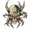 spider skull tattoo design idea