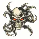 spider skull tattoo design idea