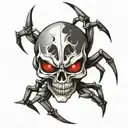 spider skull tattoo design idea