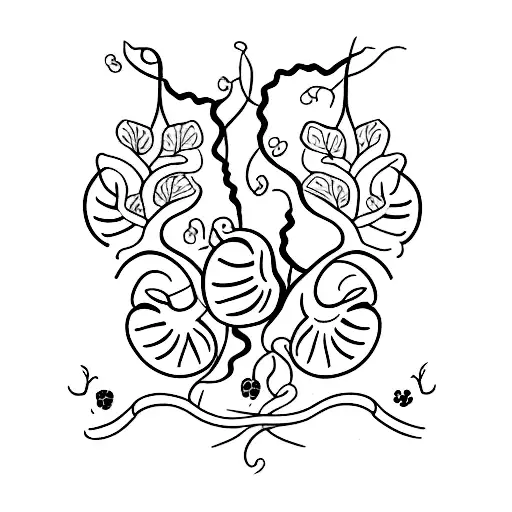 A tattoo design featuring a delicate vine with unripe grapes slowly turning into ripe ones, symbolizing the journey of growth and sweetness over time tattoo design idea