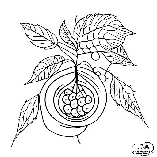A tattoo design inspired by the phrase 'unripe grape gets sweet as honey, at a slow pace' incorporating elements of nature and growth tattoo design idea