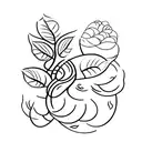 A tattoo design featuring a delicate vine with unripe grapes slowly turning into ripe ones, symbolizing the journey of growth and sweetness over time tattoo design idea