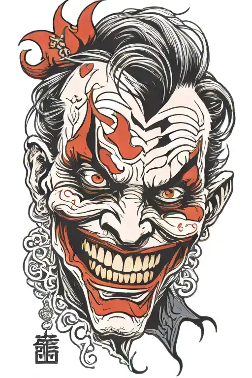Joker face tattoo design idea