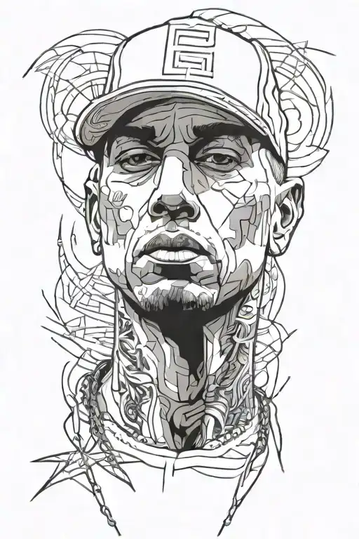 tattoo eminem face portrait tattoo design idea