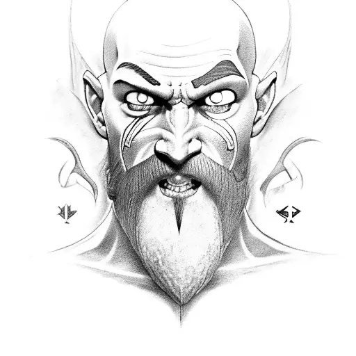  kratos god od war  tattoo design idea