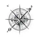 Compass arrow spinning tattoo design idea