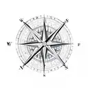 Compass arrow spinning tattoo design idea