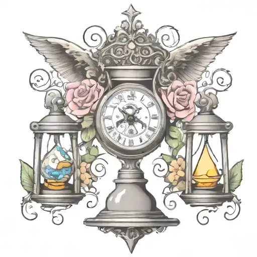 grace by faith hourglass combined with words tattoo design idea