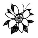 Poison Ivy transform into a daisy tattoo design idea