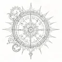 weight scale sun and mon  tattoo design idea