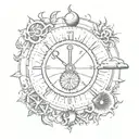 weight scale sun and mon  tattoo design idea