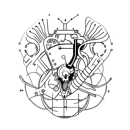 A minimalist tattoo of a psychologist's chair with a sci-fi twist tattoo design idea