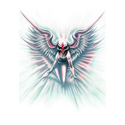 devil wings wrapped in barbed wire tattoo design idea