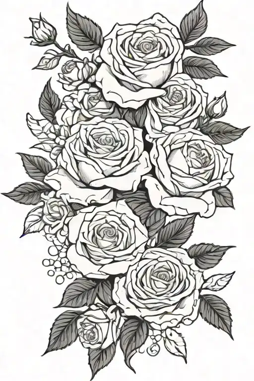 roses and doves tattoo design idea