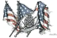 independence war flag tattoo design idea