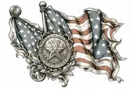 independence war flag tattoo design idea