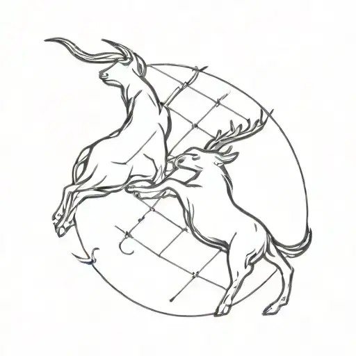 taurus and sagittarius zodiac sign tattoo design idea