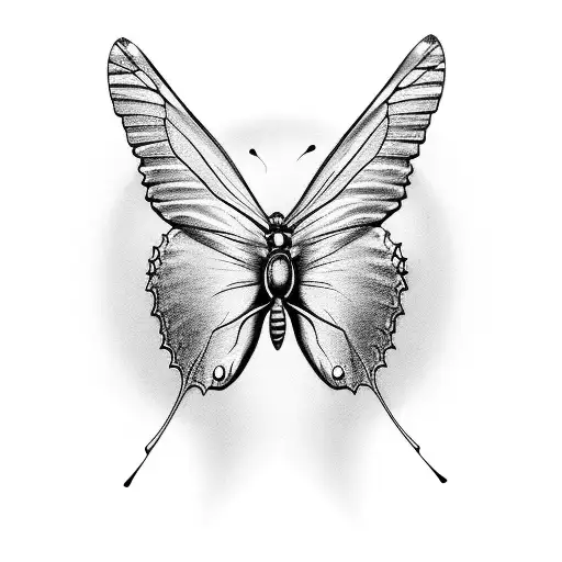 butterfly with sharp wings  tattoo design idea
