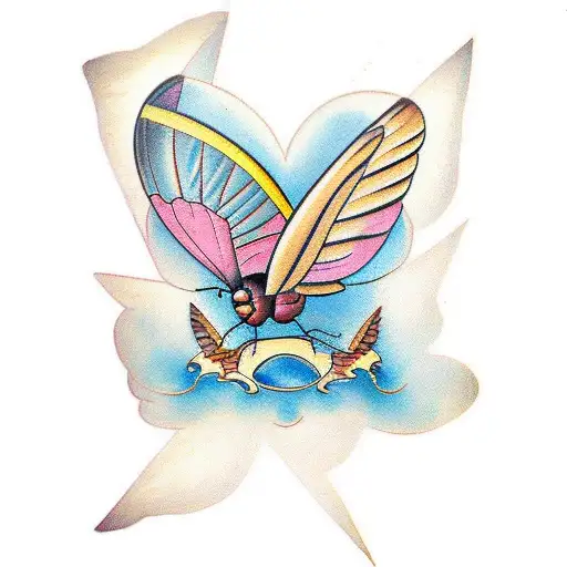 butterfly with sharp wings  tattoo design idea