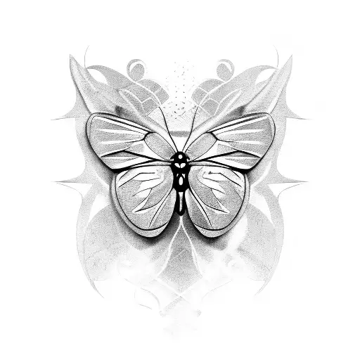 butterfly with sharp wings  tattoo design idea